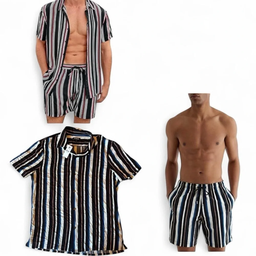 NWT Express Men’s Matching Swim Set M/L | Pool Party or Vacation Ready